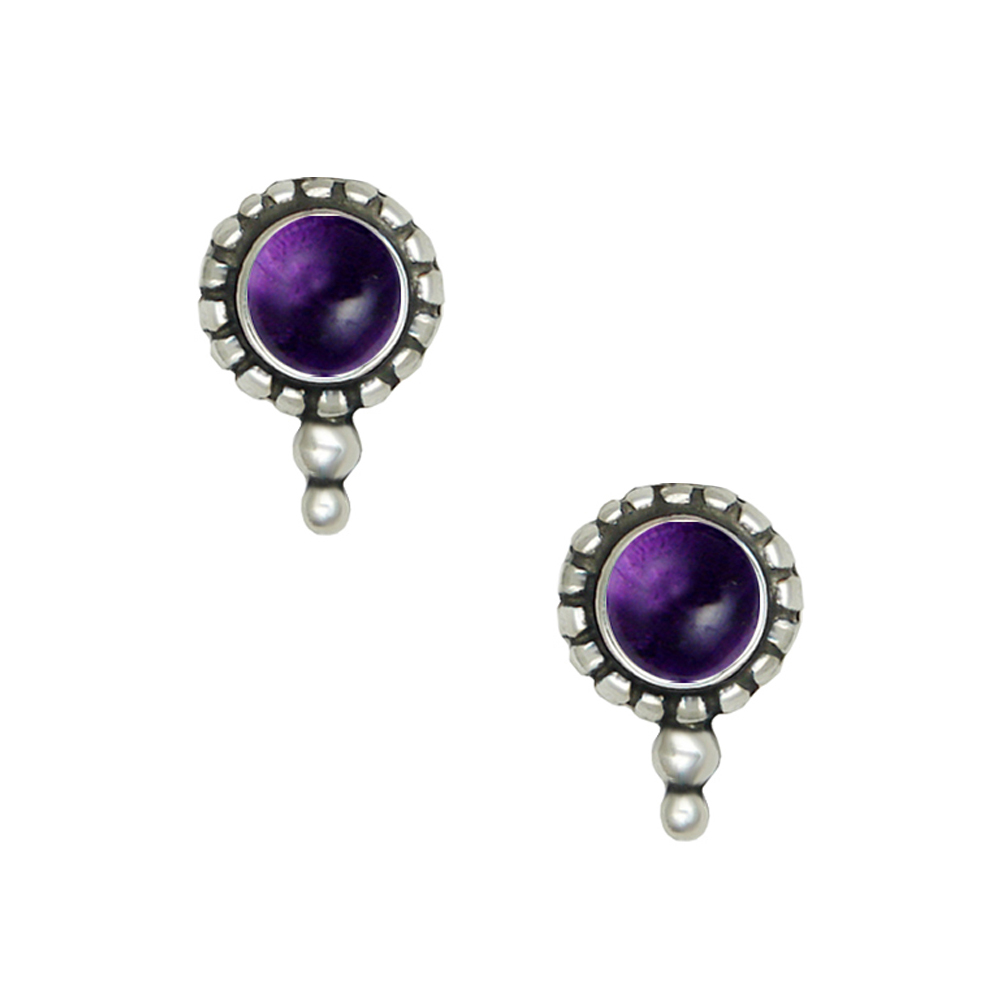 Sterling Silver Little Amethyst Post Stud Earrings